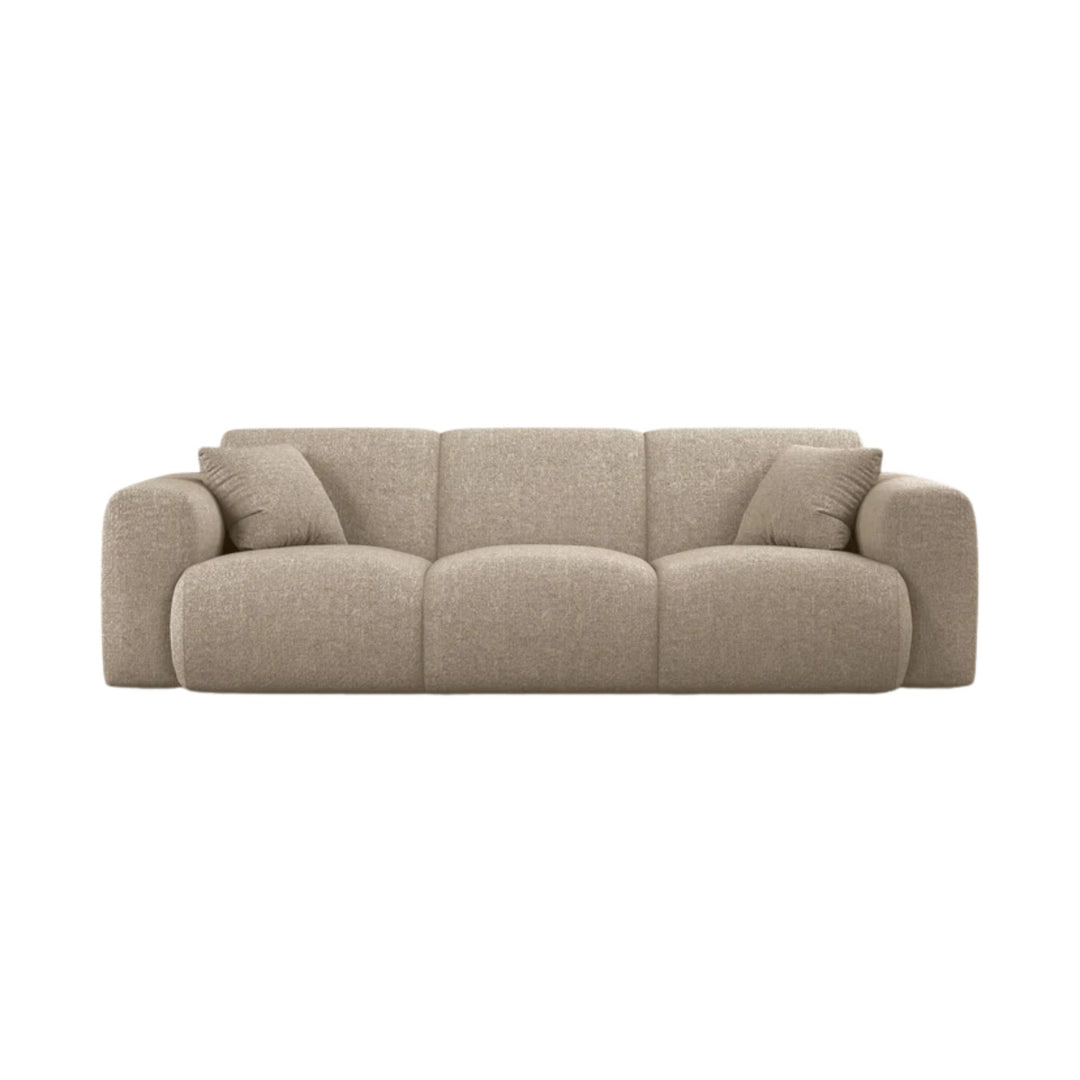 Canapé MICADONI Molino 3 places en tissu chenille beige foncé