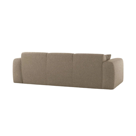 Canapé MICADONI Molino 3 places en tissu chenille beige foncé