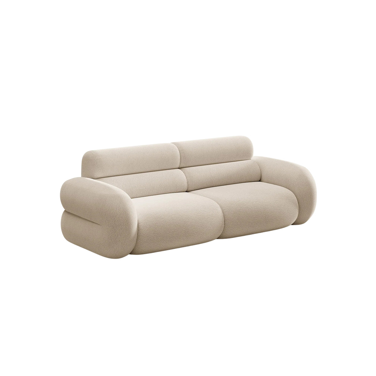 Canapé MICADONI Neo 3 places en tissu bouclé beige