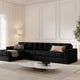 Canapé angle gauche Justin Micadoni 4 places noir
