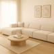 Canapé D'angle Gauche Arendal 5 Places En Velours Écru- Cosmopolitan Design