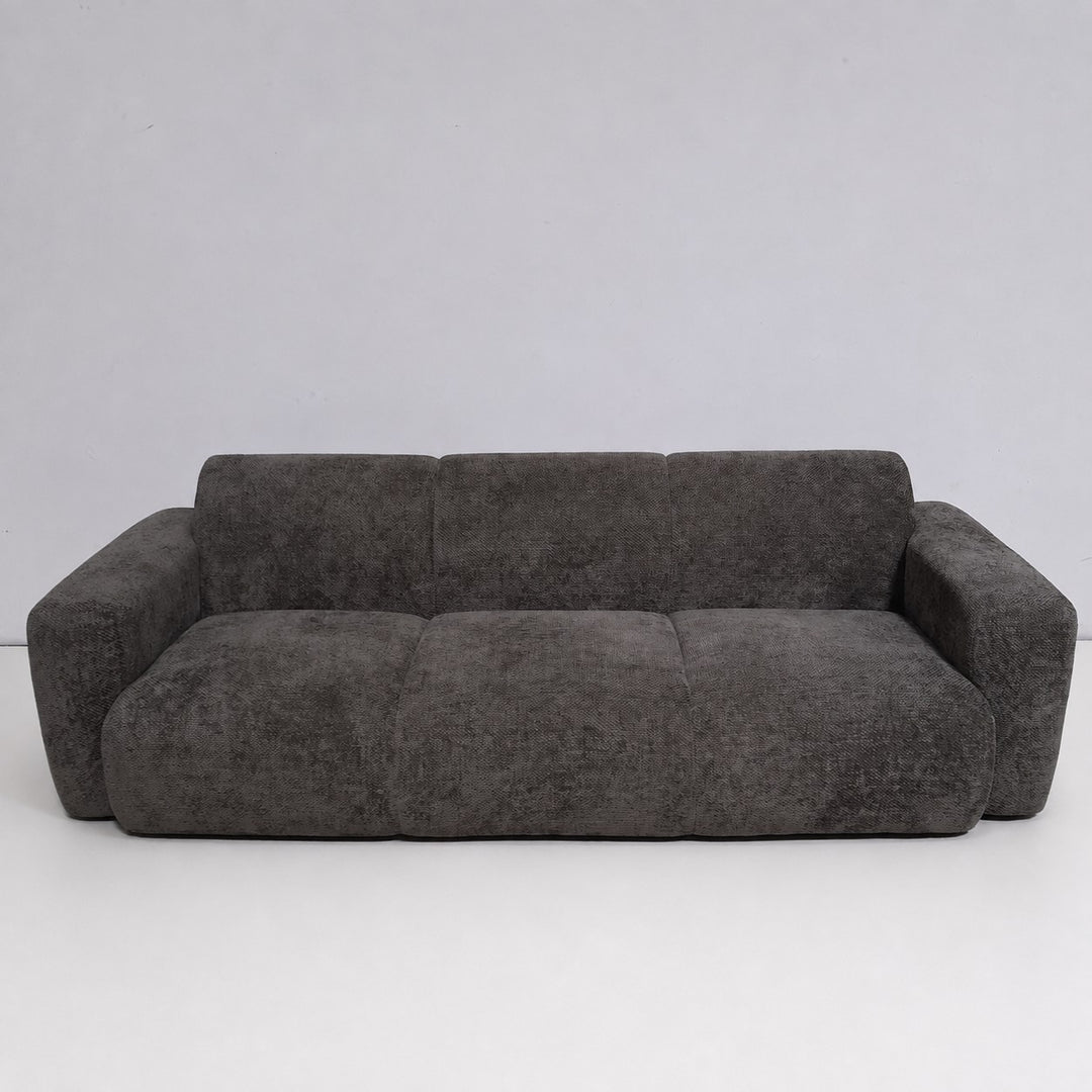 Canapé MICADONI Molino 3 places en tissu chenille gris foncé