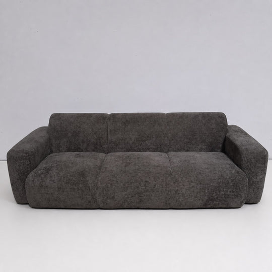 Canapé MICADONI Molino 3 places en tissu chenille gris foncé