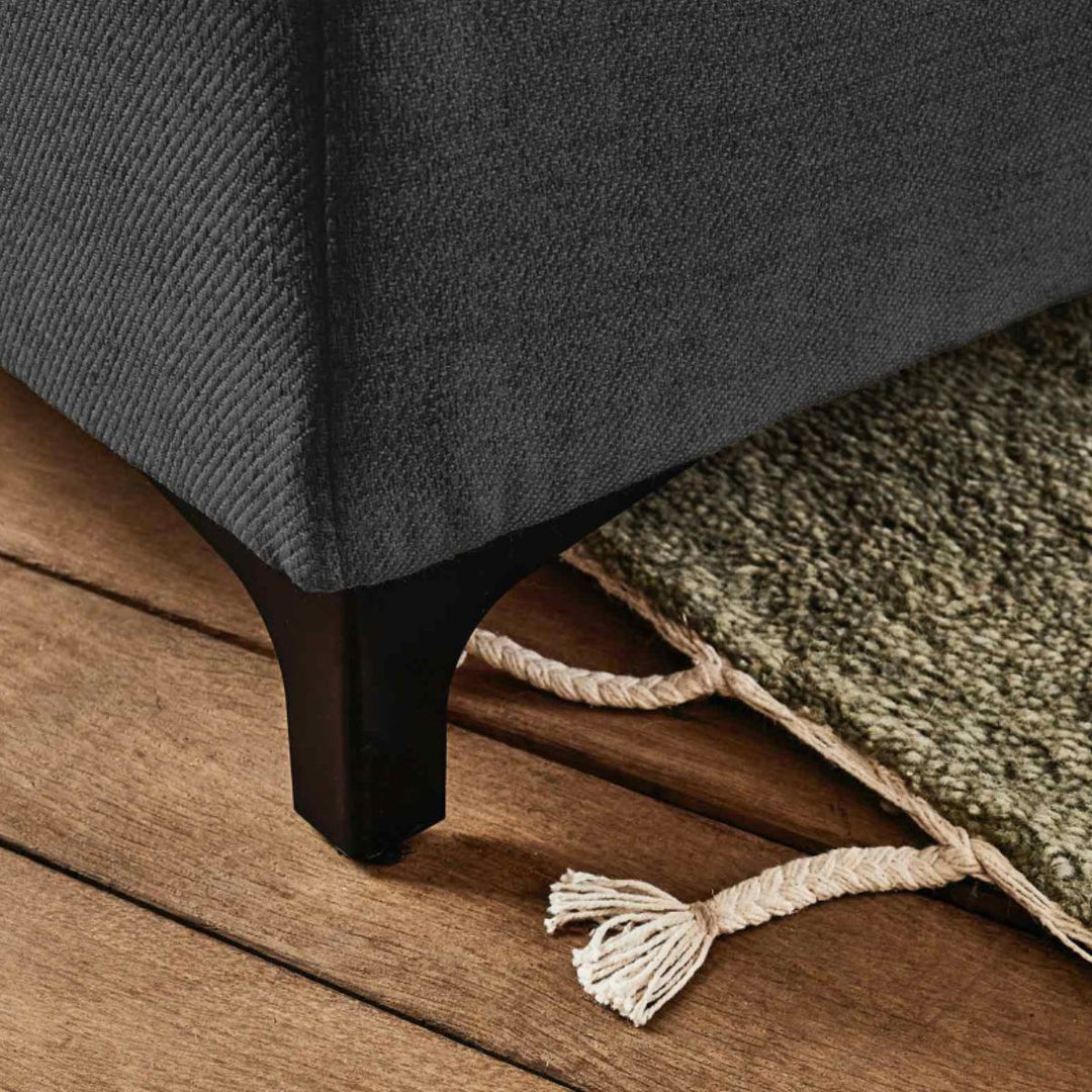 Canapé convertible d'angle gauche BEST MOBILIER Olinda 5 places avec coffre et têtières réglables en tissu gris foncé