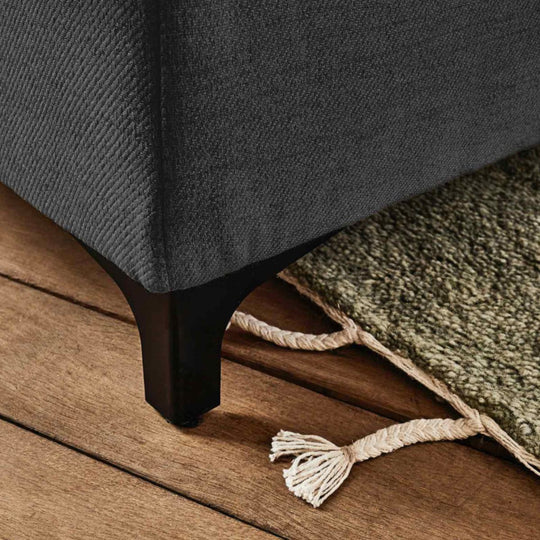 Canapé convertible d'angle gauche BEST MOBILIER Olinda 5 places avec coffre et têtières réglables en tissu gris foncé