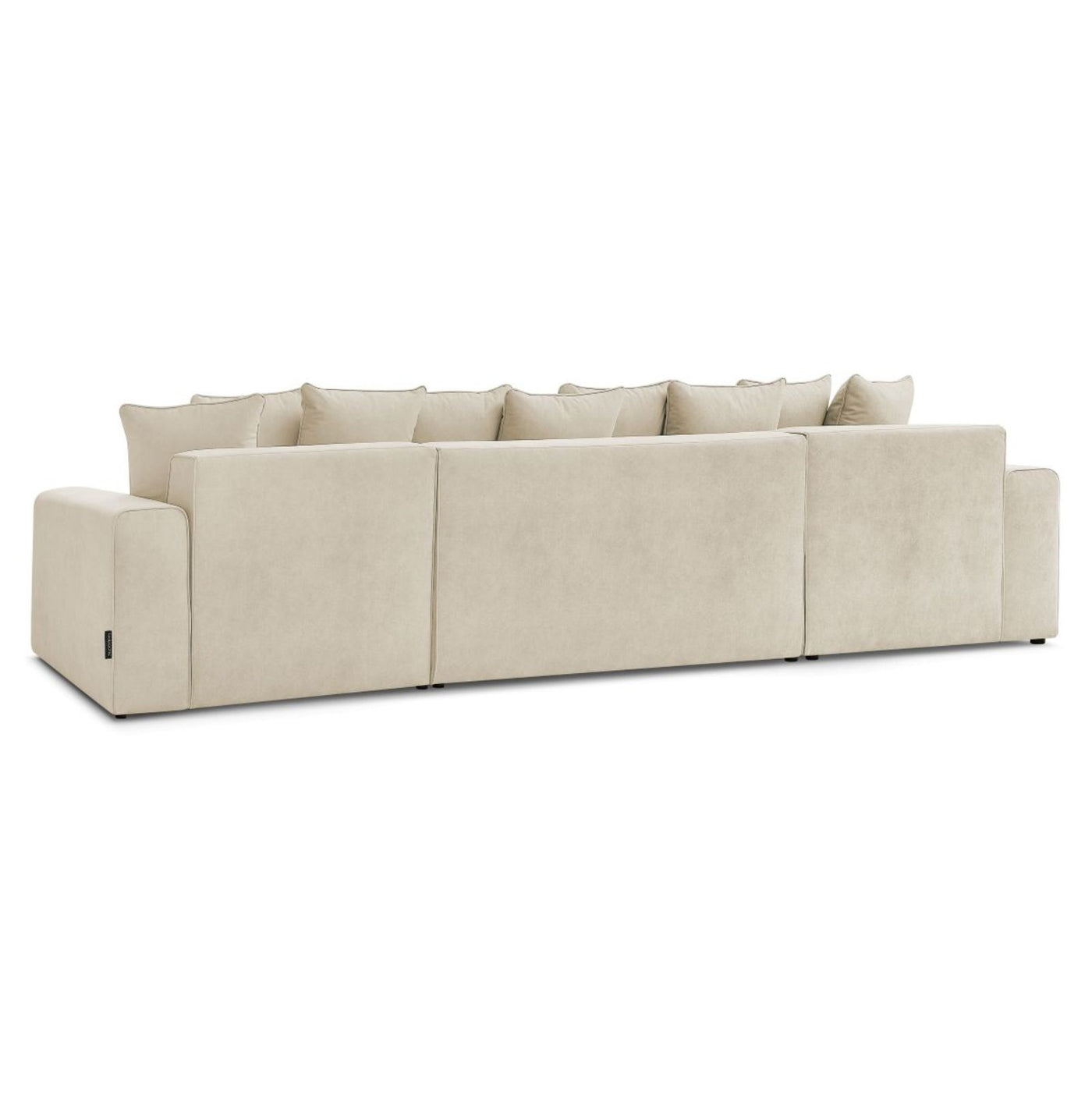 Canapé panoramique fixe BOBOCHIC Mont-Blanc velours Beige