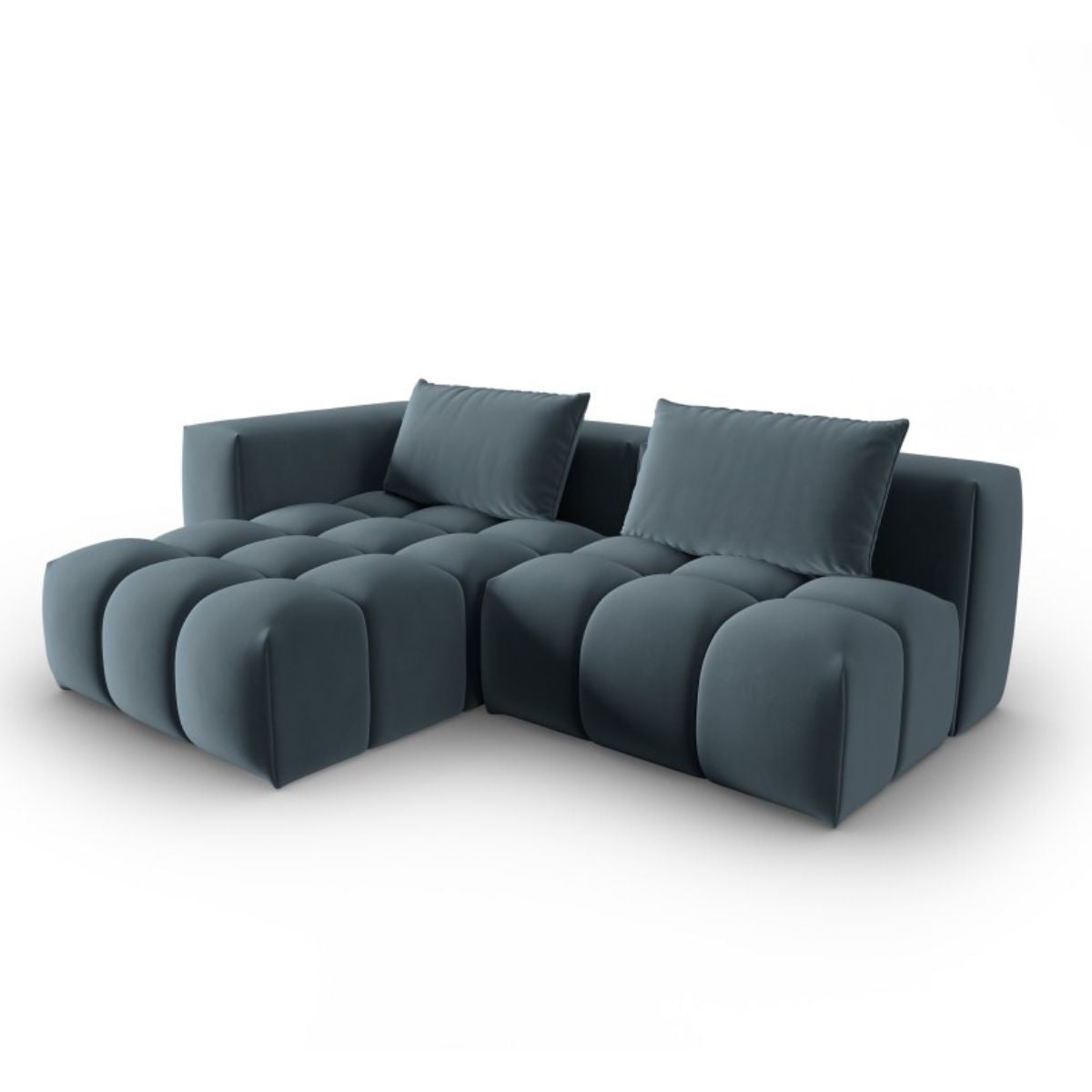 Canapé d'angle gauche Lorella 3 Places Bleu Clair – Christian Lacroix