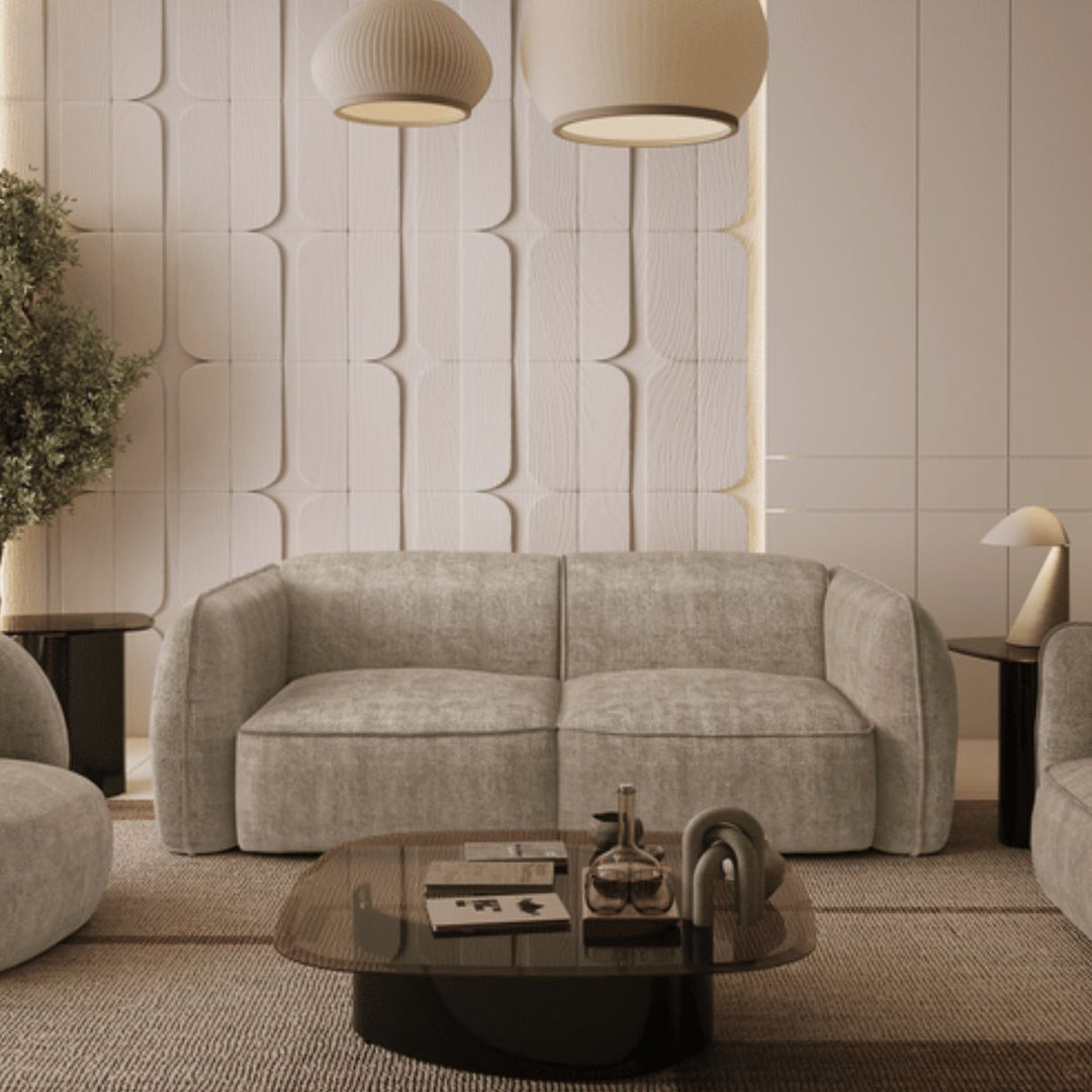 Canapé 4 places LIVIA en velours taupe SIA Home