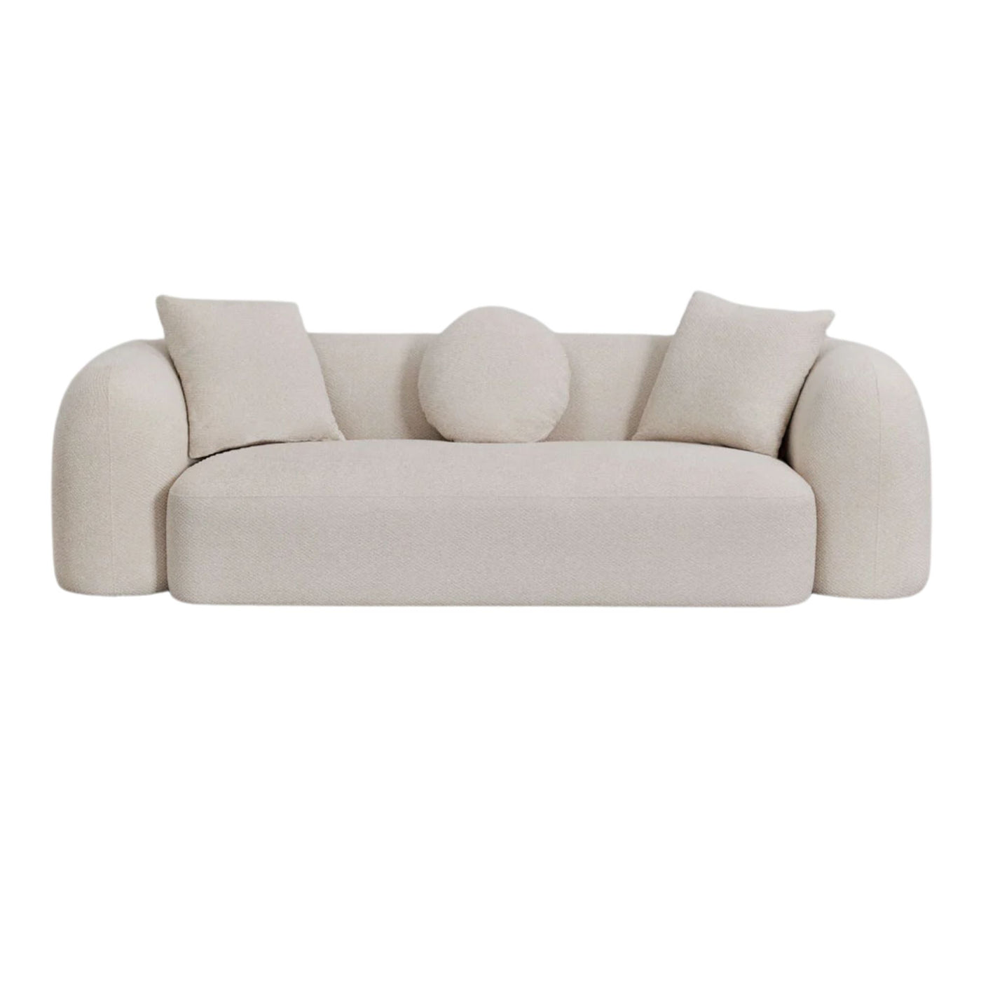 Canapé SKLUM Coco 3 places en tissu chenille épais Blanc