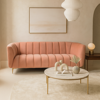 Canapé en velours 3 places Creys SKLUM Peonia SKLUM