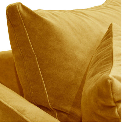 Canapé Villabon 3 places en velours jaune pieds epingle noir Drawer- Léger défaut