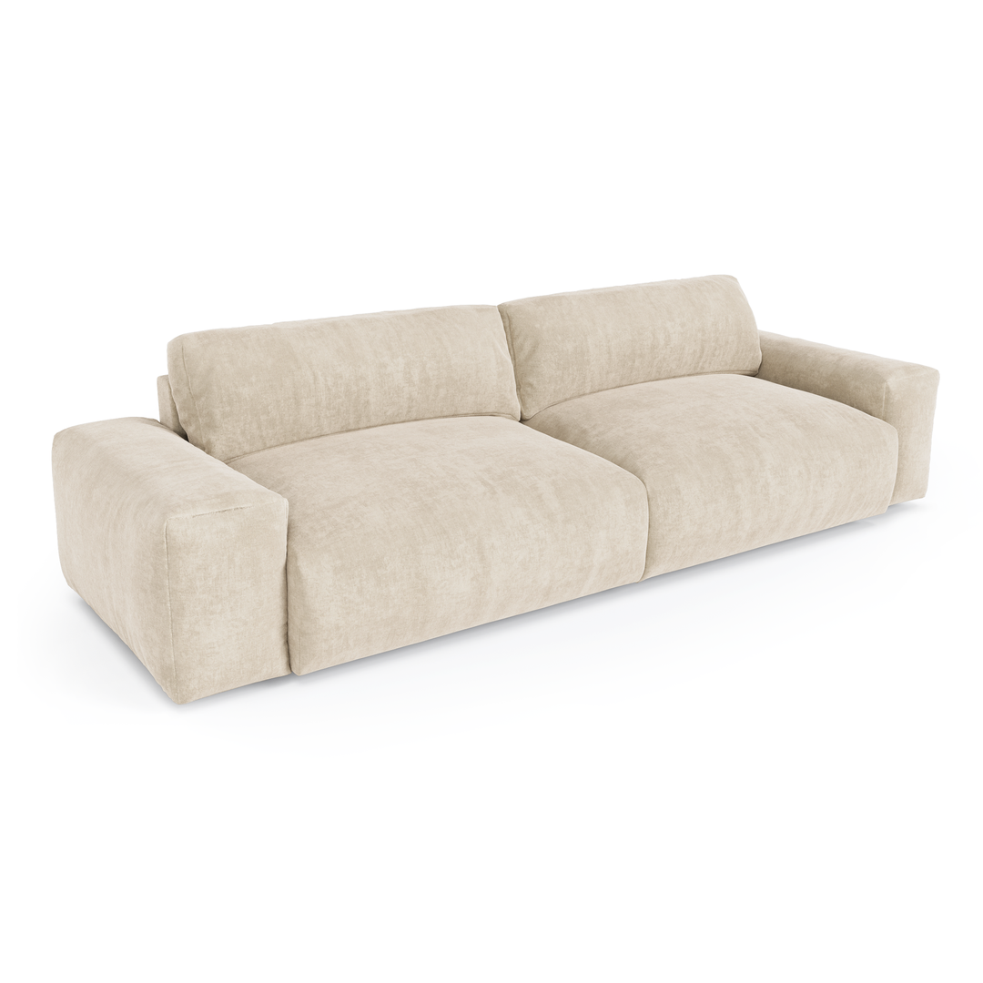 Canapé fixe SIA HOME Bliss 3 places en velours crème — photo produit
