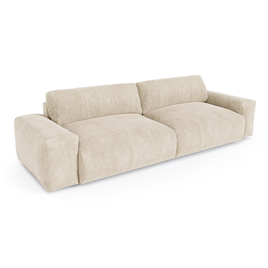 Canapé fixe SIA HOME Bliss 3 places en velours crème — photo produit
