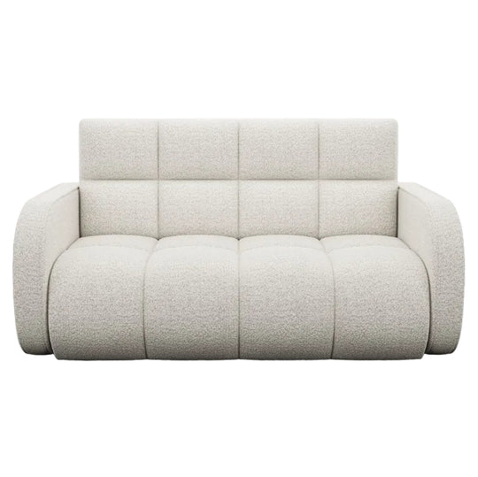 Canapé convertible ELTAP Denvers 2 places en tissu blanc avec coffre de rangement — photo produit