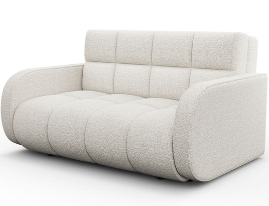 Canapé convertible ELTAP Denvers 2 places en tissu blanc avec coffre de rangement — photo produit