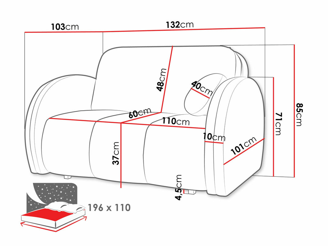 Canapé convertible MOBILIER 1 Citral II Velo 627 — photo produit