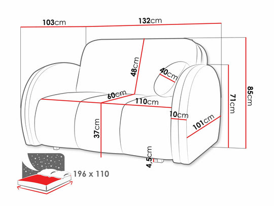 Canapé convertible MOBILIER 1 Citral II Velo 627 — photo produit