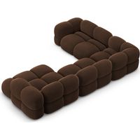 Canapé d'angle 5 places LORETTO velours chocolat — photo produit