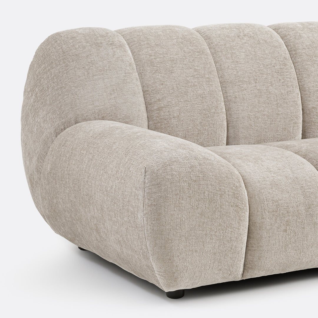 Canapé angle droit LA REDOUTE NURIA 4 places velours taupe — photo produit