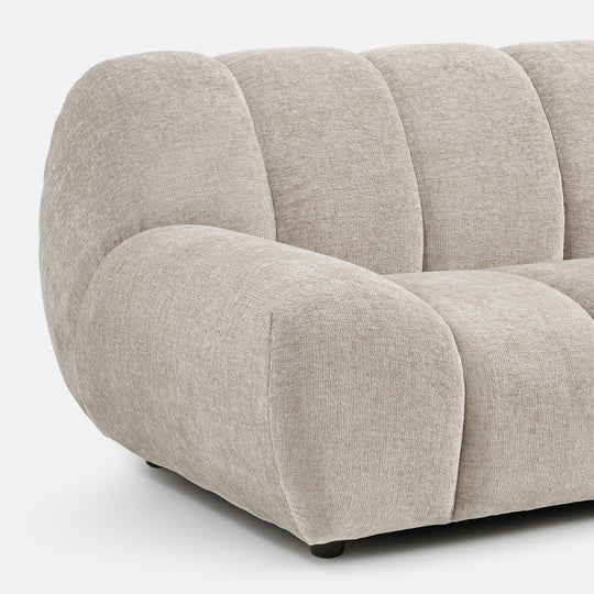 Canapé angle droit LA REDOUTE NURIA 4 places velours taupe — photo produit