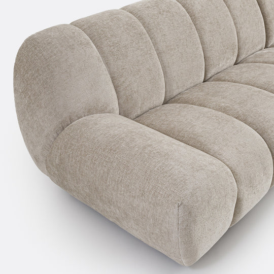 Canapé angle droit LA REDOUTE NURIA 4 places velours taupe — photo produit