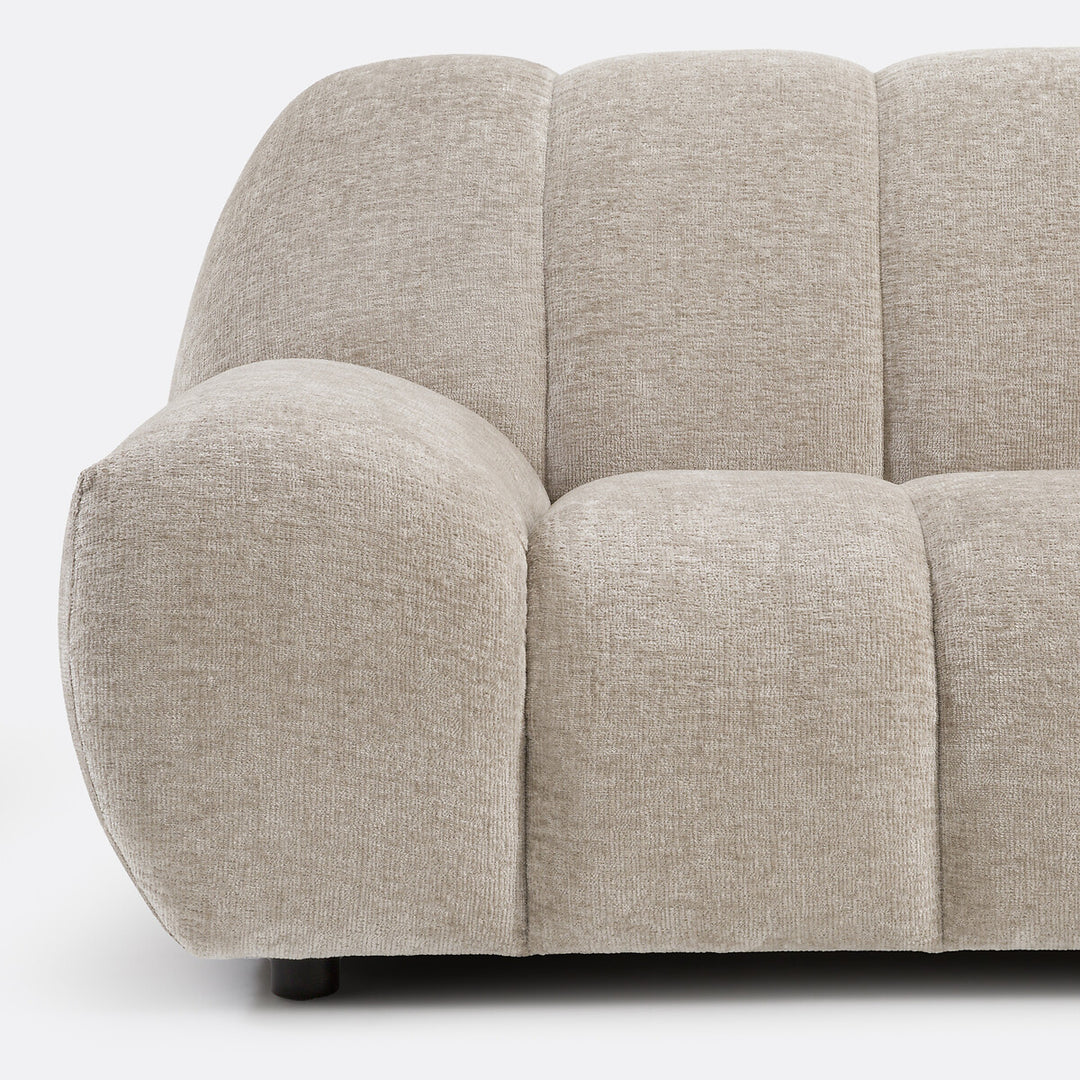 Canapé angle droit LA REDOUTE NURIA 4 places velours taupe — photo produit