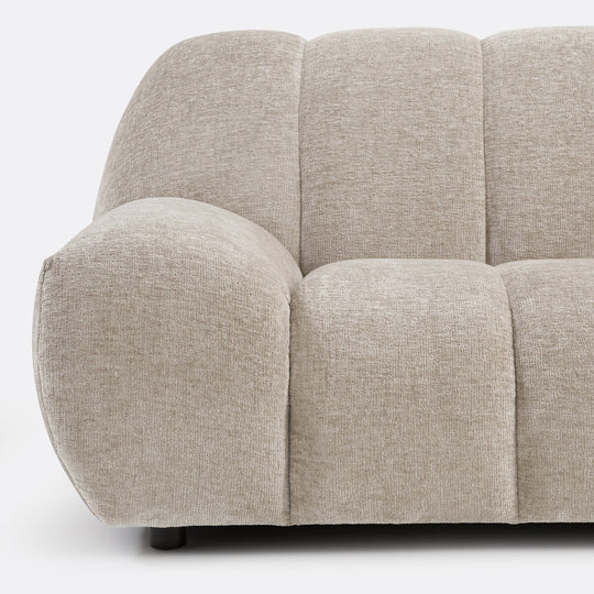 Canapé angle droit LA REDOUTE NURIA 4 places velours taupe — photo produit