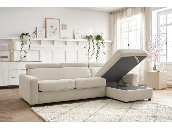 Canapé d'angle convertible BOBOCHIC Monaco beige 160 — photo produit