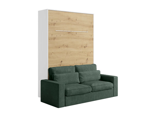 Canapé lit escamotable VENTE-UNIQUE Rapili 140x200cm en velours côtelé vert sapin — photo produit