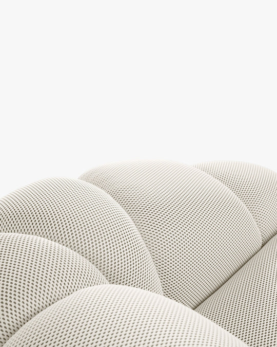 Canapé MICADONI Diana 3 places en tissu 3D Beige — photo produit
