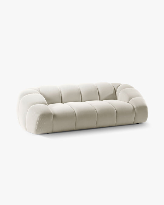 Canapé MICADONI Diana 3 places en tissu 3D Beige — photo produit