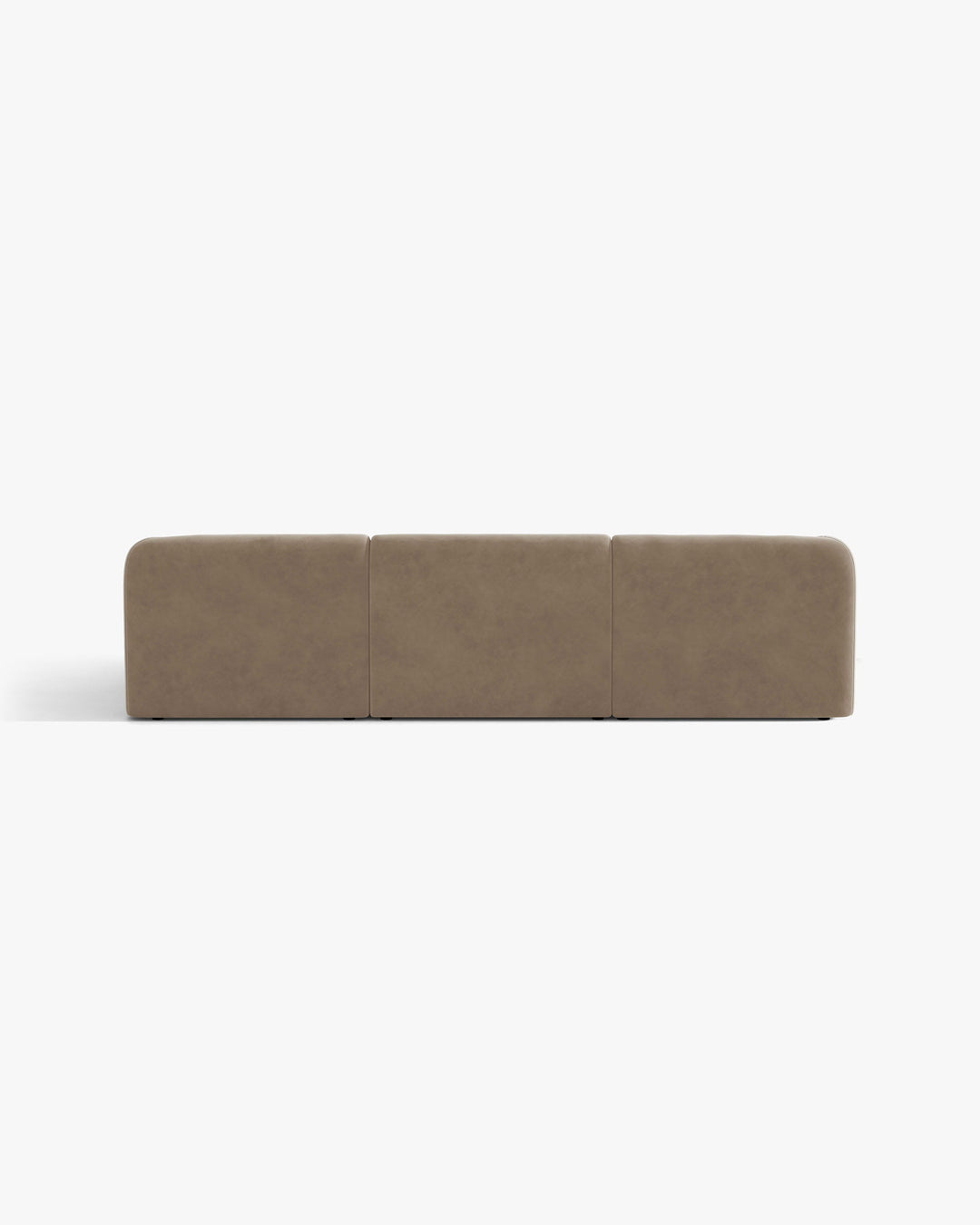 Canapé d'angle droit MICADONI Miley 4 places en velours cappuccino — photo produit