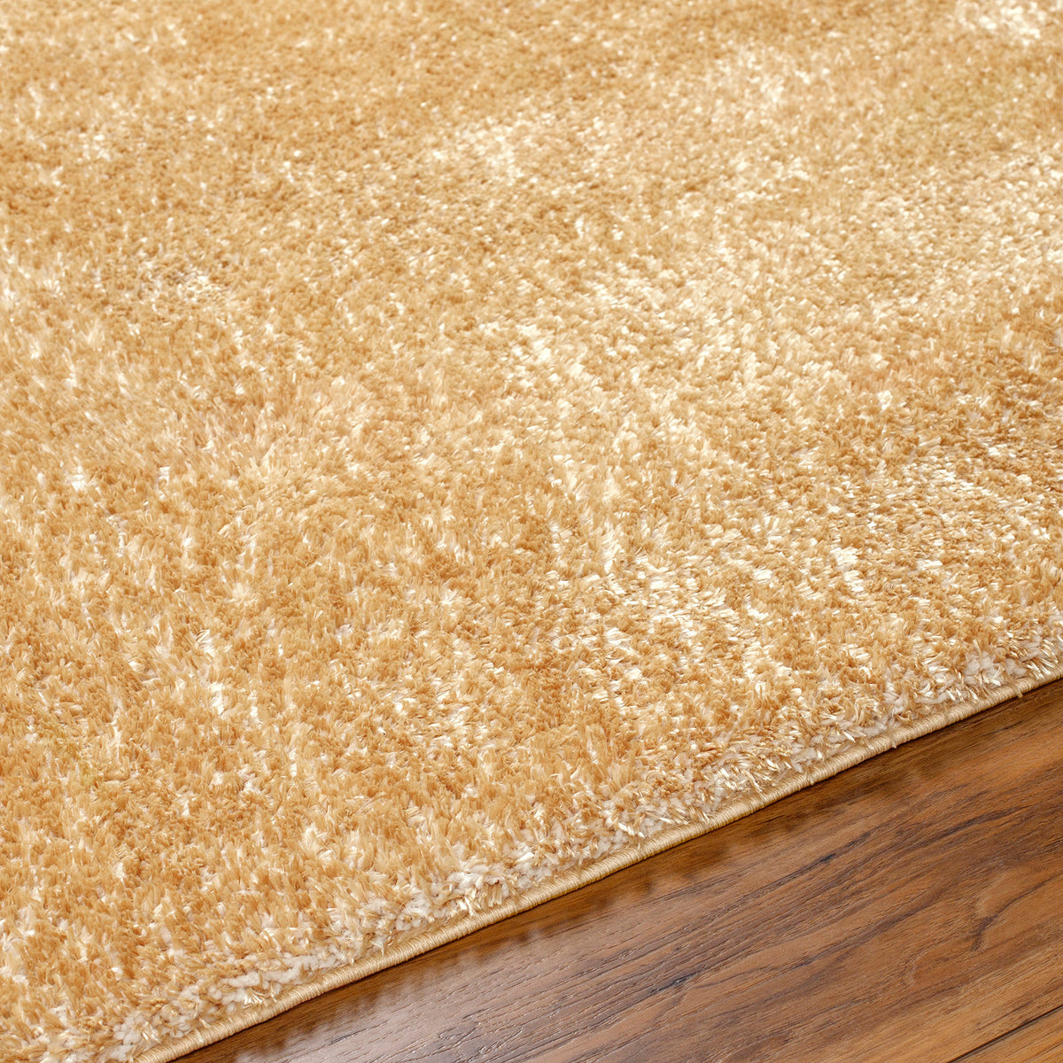 Tapis SURYA Trento shaggy moderne, uni à poils longs jaune doré, vue 3