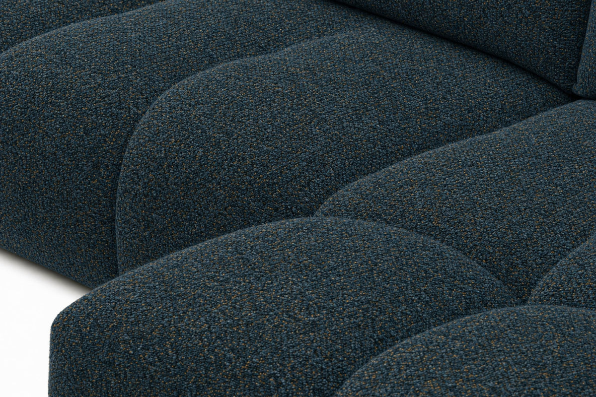 Canapé d'angle réversible CASNOVA Céline 4 places en tissu chenille bleu — photo produit