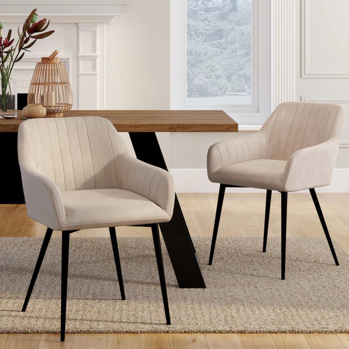 Lot de 2 chaises Ariana beige