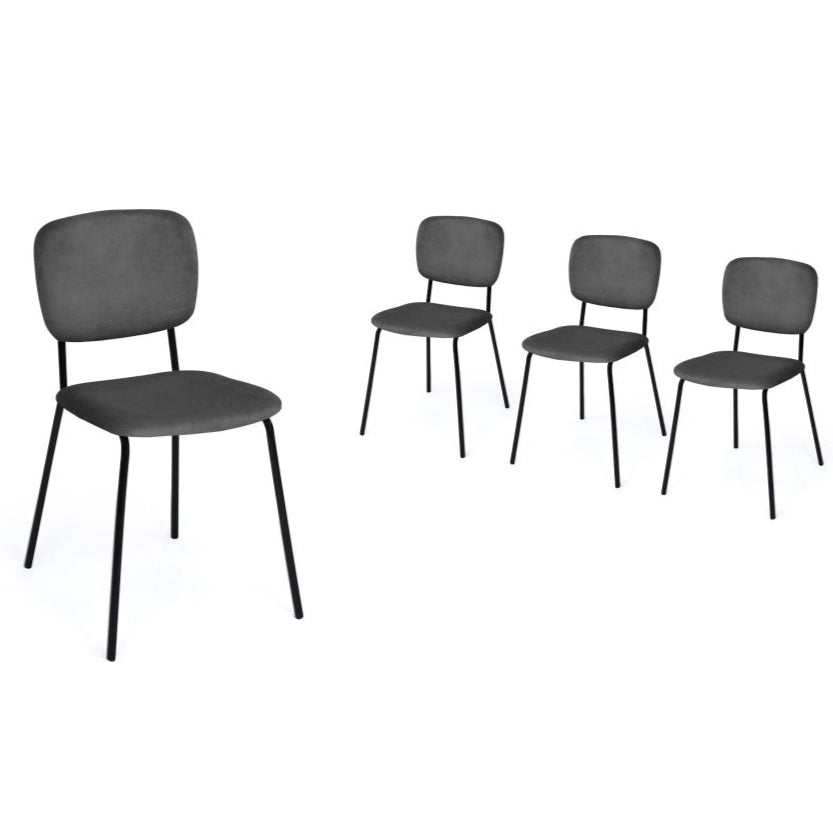 Lot de 4 chaises Clara gris foncé