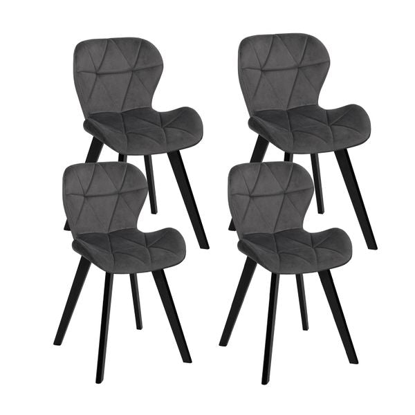 Lot de 4 chaises Daisy Griss