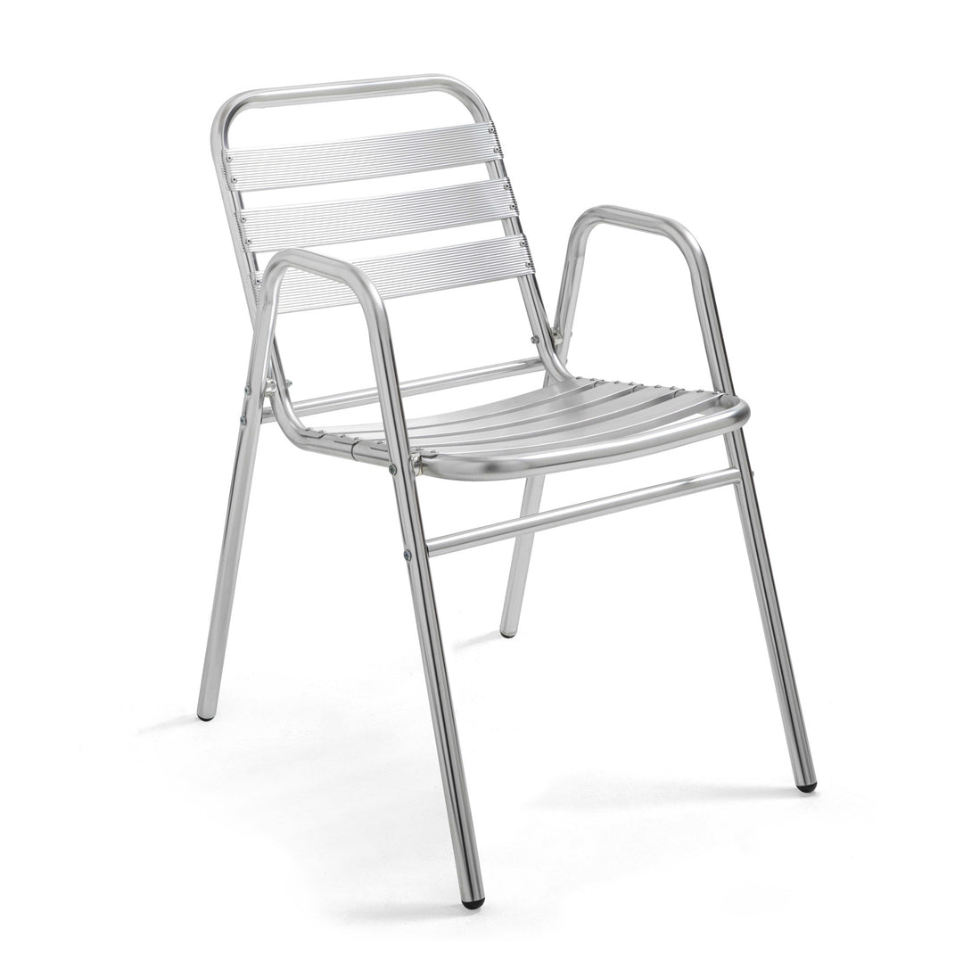 Lot de 4 chaises de jardin en aluminium avec accoudoirs NOTTING HILL