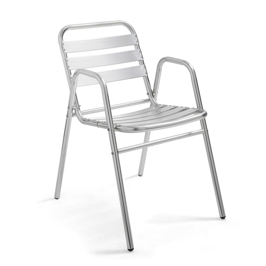 Lot de 4 chaises de jardin en aluminium avec accoudoirs NOTTING HILL