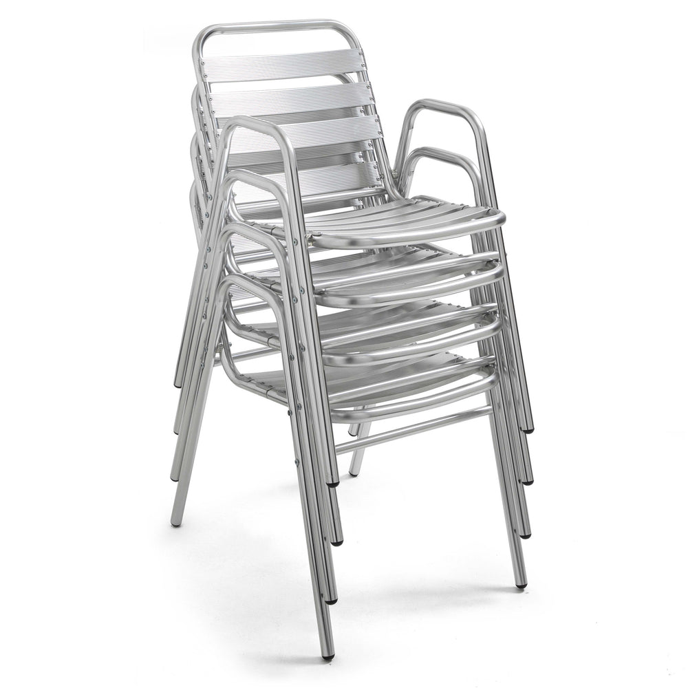 Lot de 4 chaises de jardin en aluminium avec accoudoirs NOTTING HILL