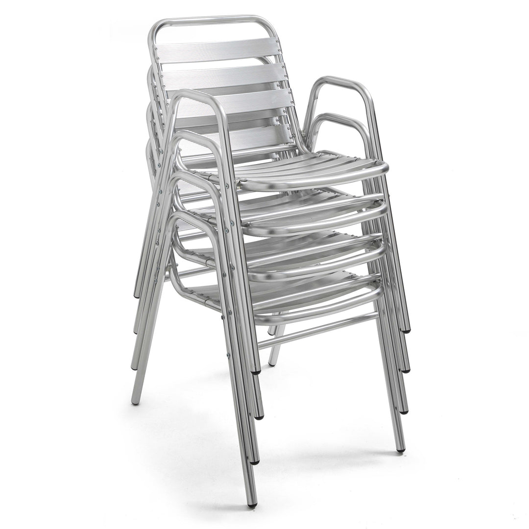 Lot de 4 chaises de jardin en aluminium avec accoudoirs NOTTING HILL
