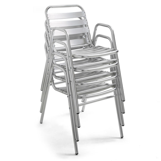Lot de 4 chaises de jardin en aluminium avec accoudoirs NOTTING HILL