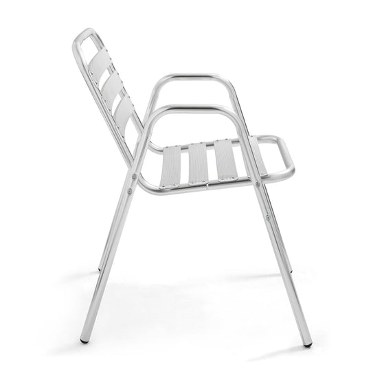 Lot de 4 chaises de jardin en aluminium avec accoudoirs NOTTING HILL