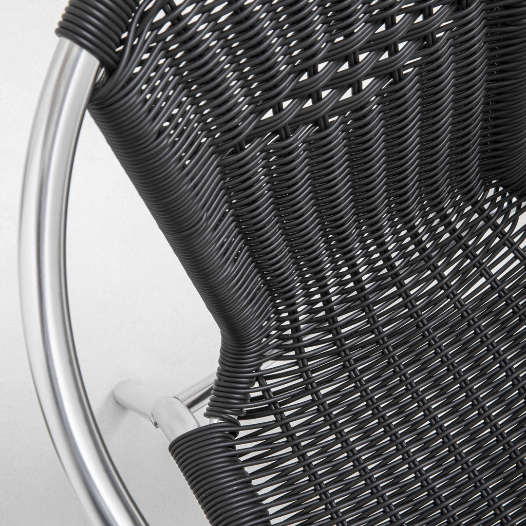 Lot de 4 chaises de jardin en aluminium et résine avec accoudoirs OVIALA
