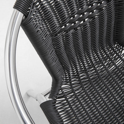 Lot de 4 chaises de jardin en aluminium et résine avec accoudoirs OVIALA