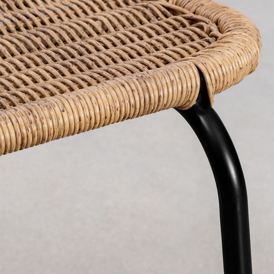 Lot de 4 chaises SKLUM Reiven empilable en rotin et métal