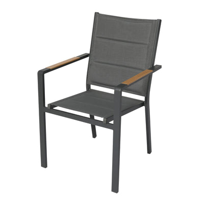 Lot de 6 chaises de jardin en aluminium avec accoudoirs CIOTAT