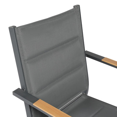 Lot de 6 chaises de jardin en aluminium avec accoudoirs CIOTAT