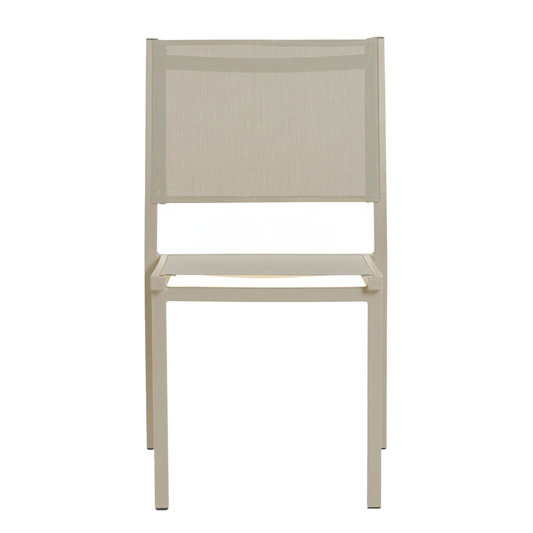 Lot de 4 chaises de jardin en aluminium crème et textilène-modele NICE