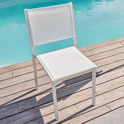 Lot de 2 chaises de jardin en aluminium et textilène-modele NICE